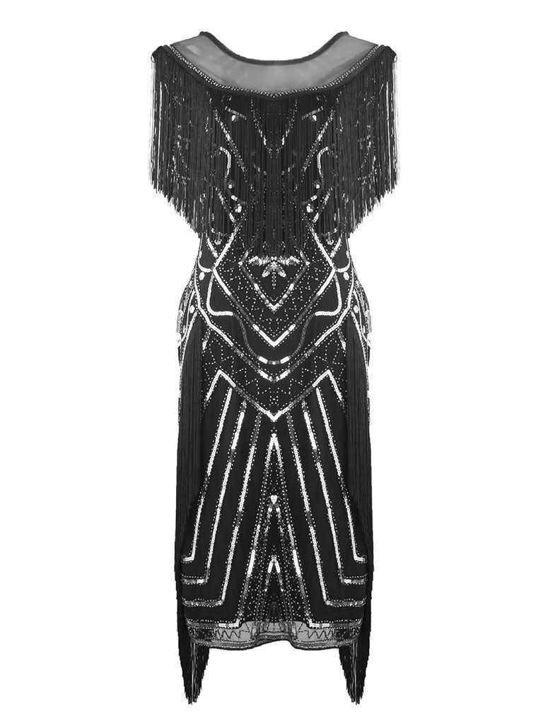 Green Gatsby Glitter Fringe 1920s Flapper Dress