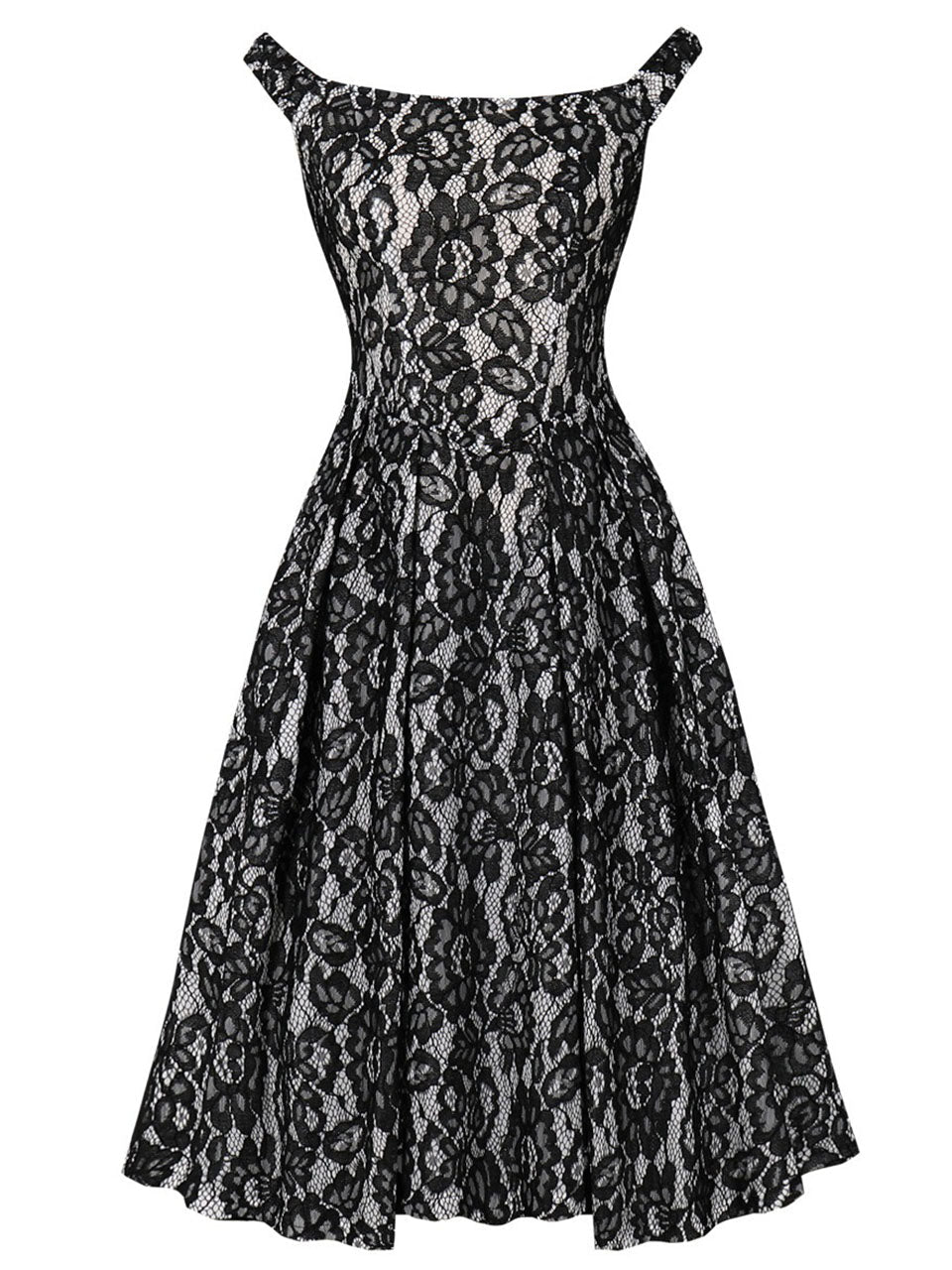 Red Lace Swing Dress