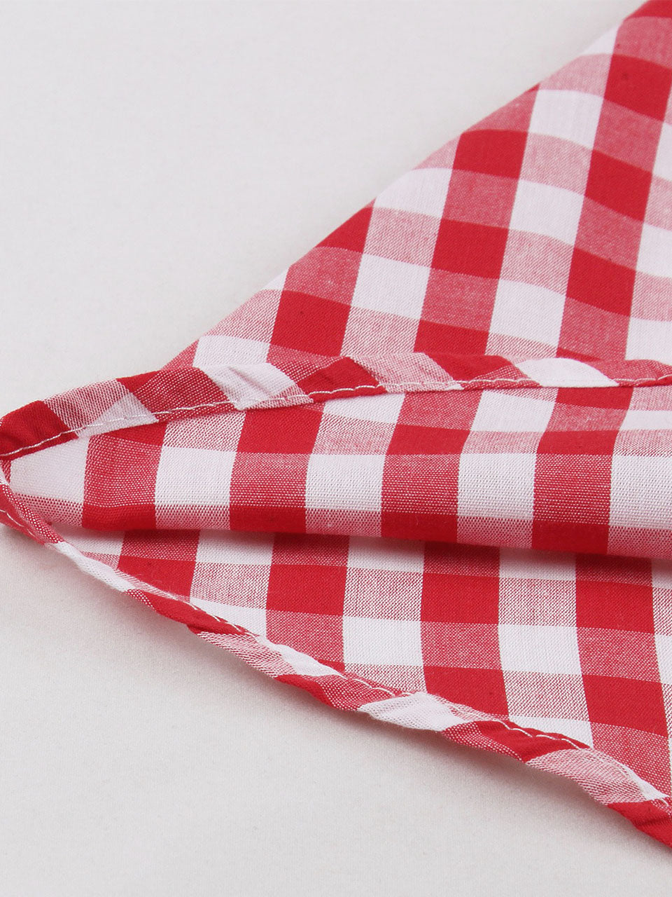 Red And White Plaid Straps Bow Vintage 1950s Swing Dress