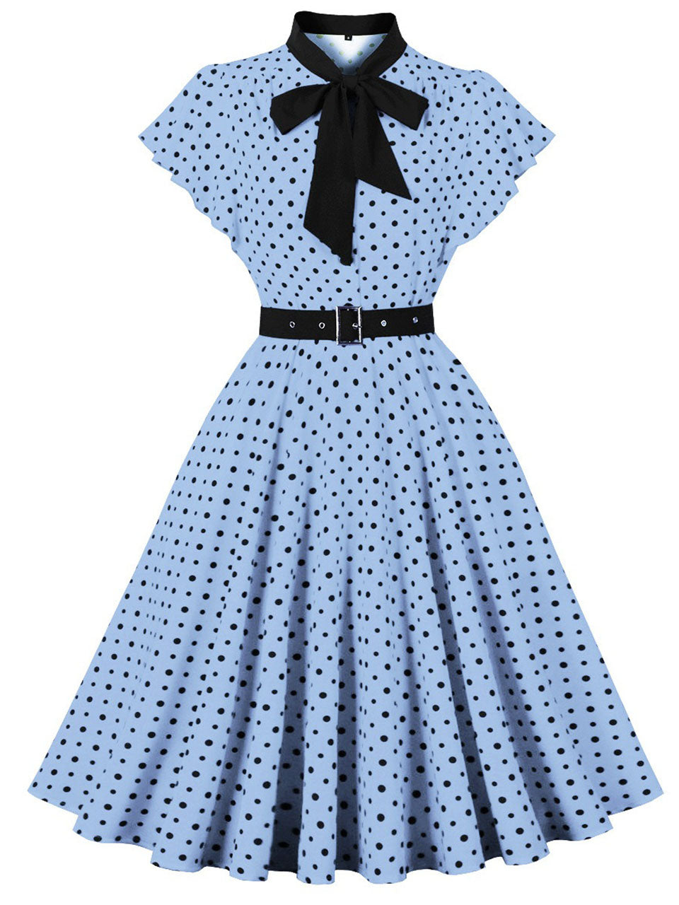 Butterflies Vintage Yellow Polka Dot Dress
