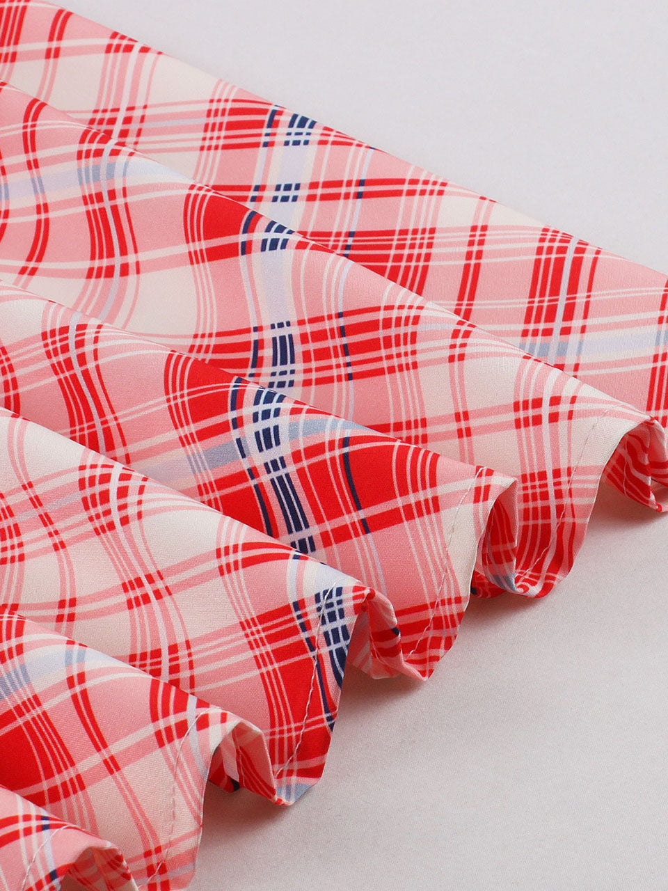 Vintage Red Spaghetti Strap Plaid 1950S Vintage Dress Set