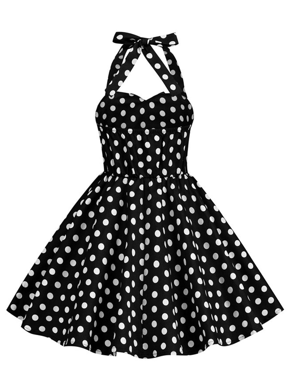 Kids Little Girls' Dress Bow Halter Polka Dots Sleeveless Cotton 1950S Vintage Dress