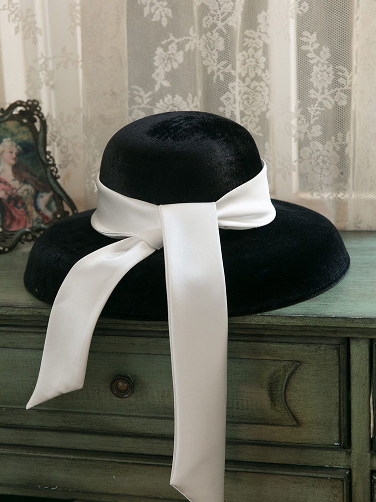 Black And White Vintage Audrey Hepburn Same Style 1950S Hat