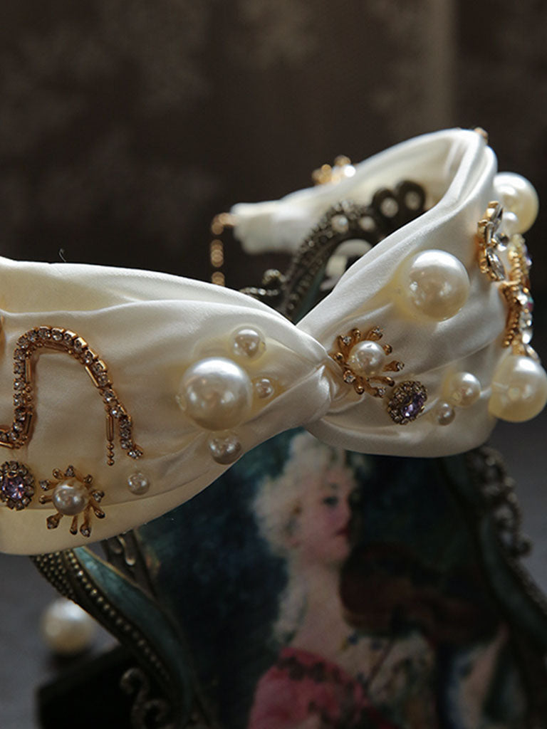 Vintage Handmade Pearl Sweet Hair Wedding Headband Hair Jewelry for Women
