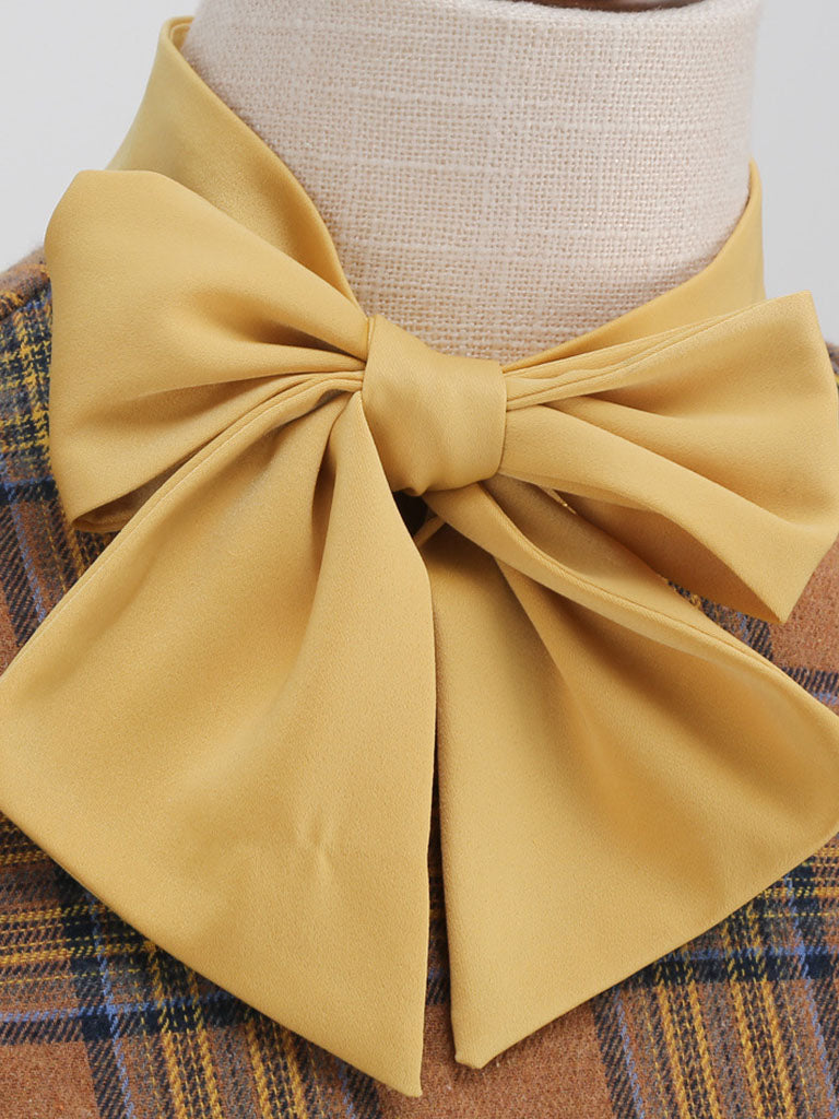 Big BowKnot Plaid 3/4 Sleeve 1950S Vintage Dress