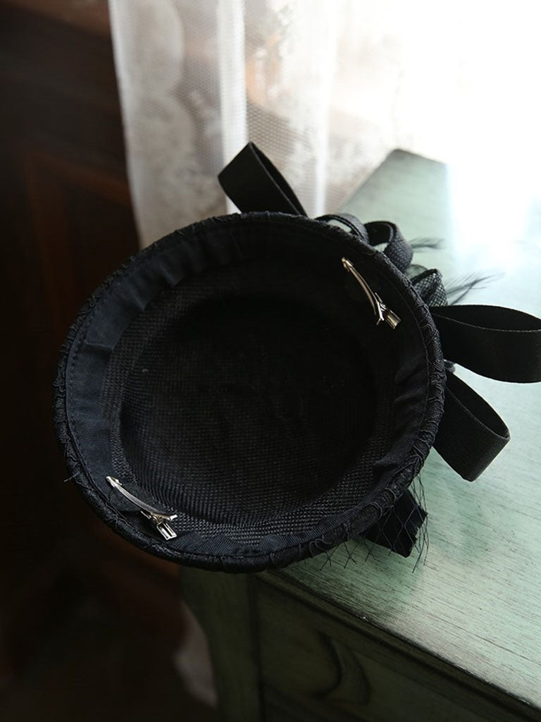 Big Bow Tulle Vintage Lace 1950S Hat