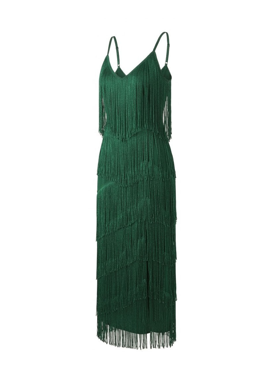 Emerald Green 1920s Gatsby Flapper Maxi Dress