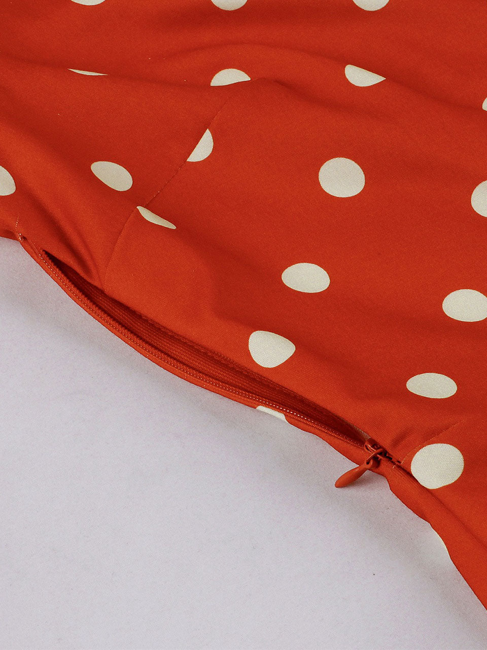 Sunny Dots Vintage Orange Full-Skirted Swing Dress