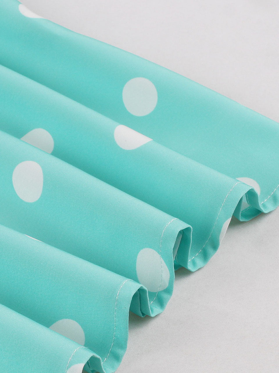 Turquoise Dot 50s Color-Blocking Dress