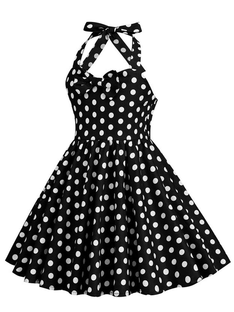 Kids Little Girls' Dress Bow Halter Polka Dots Sleeveless Cotton 1950S Vintage Dress