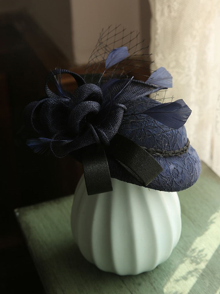 Big Bow Tulle Vintage Lace 1950S Hat