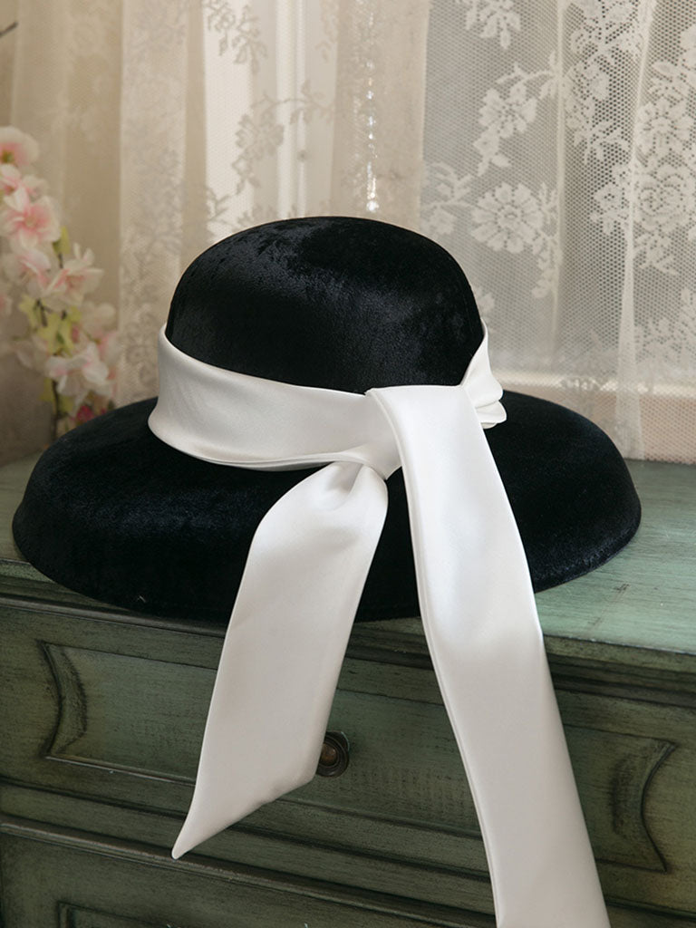 Black And White Vintage Audrey Hepburn Same Style 1950S Hat
