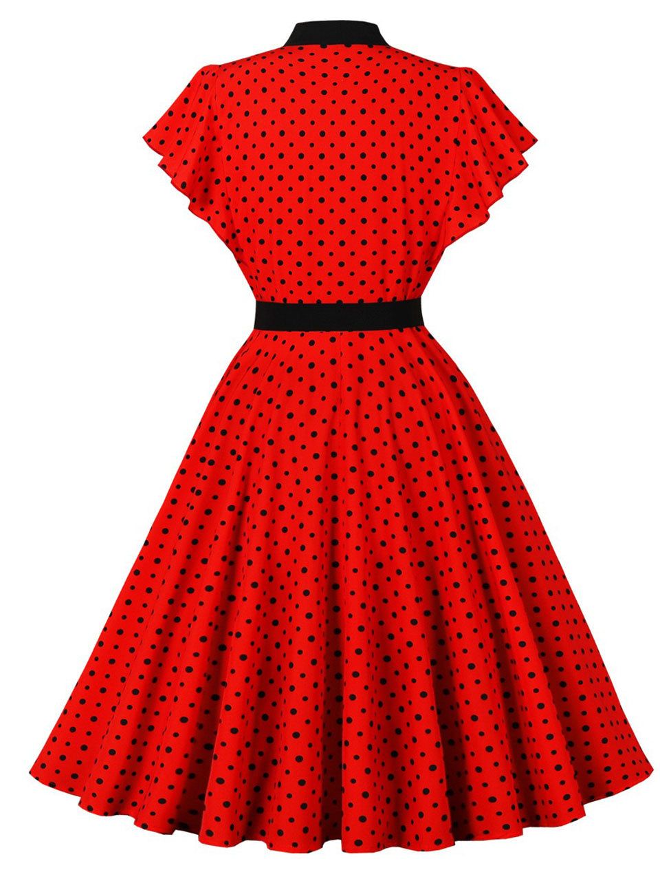 Butterflies Vintage Yellow Polka Dot Dress