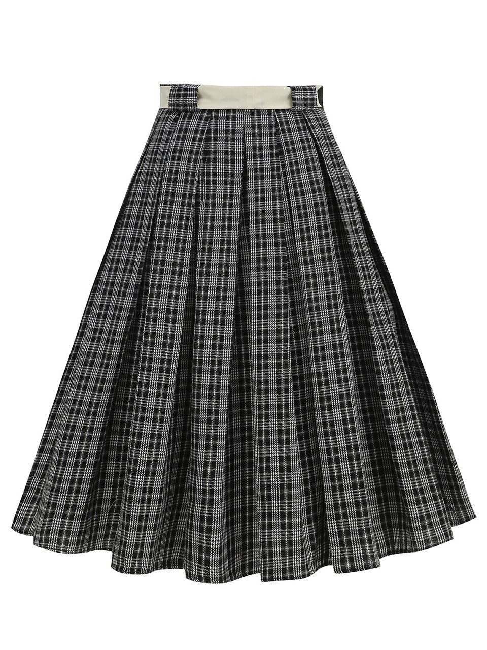 1950S Yellow High Waist Pleated Swing Vintage Skirt