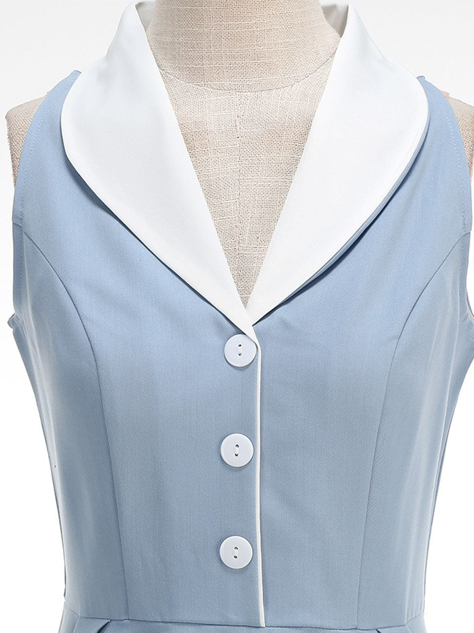 1950s Vintage Peter Pan Collar Sleeveless Retro Swing Dress