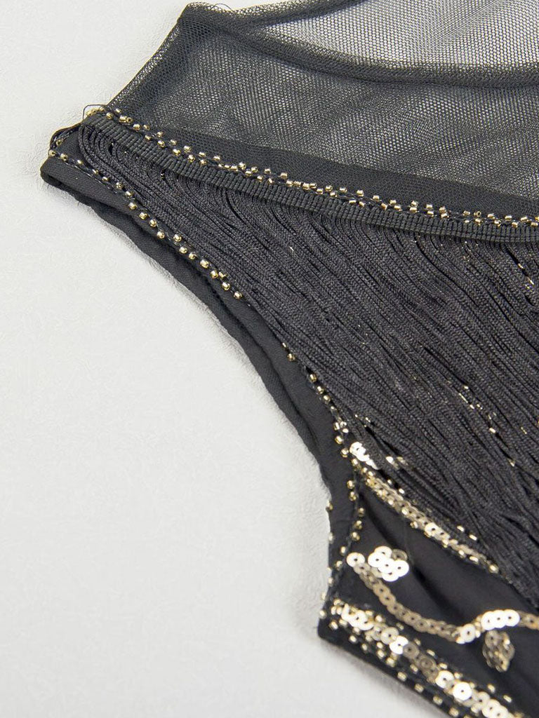 Green Gatsby Glitter Fringe 1920s Flapper Dress