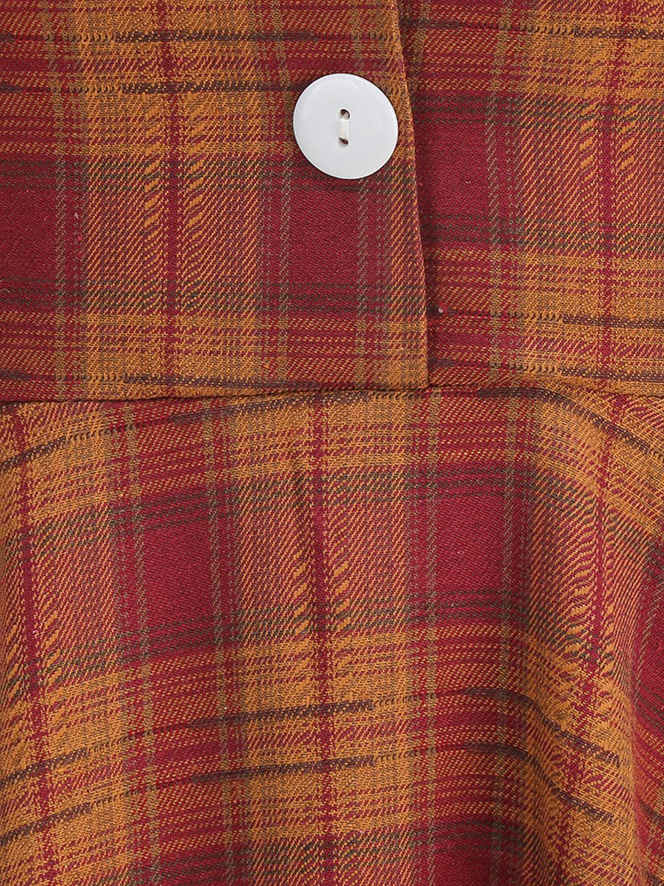 Orange Tartan Plaid Vintage Dress