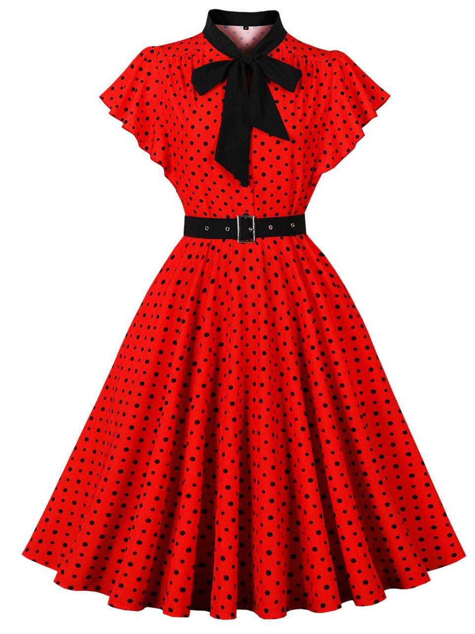 Butterflies Vintage Yellow Polka Dot Dress