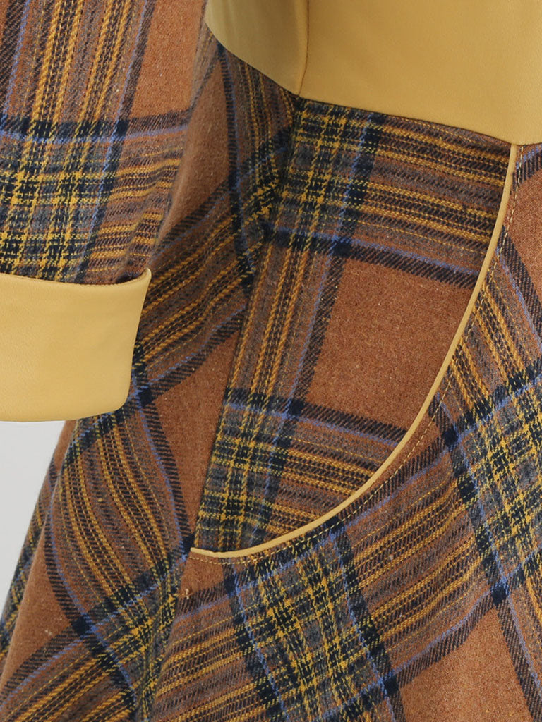 Big BowKnot Plaid 3/4 Sleeve 1950S Vintage Dress