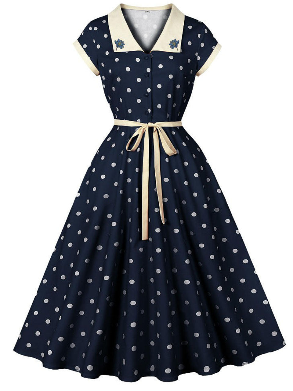 Sunny Dots Vintage Orange Full-Skirted Swing Dress