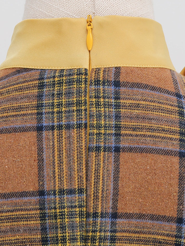 Big BowKnot Plaid 3/4 Sleeve 1950S Vintage Dress
