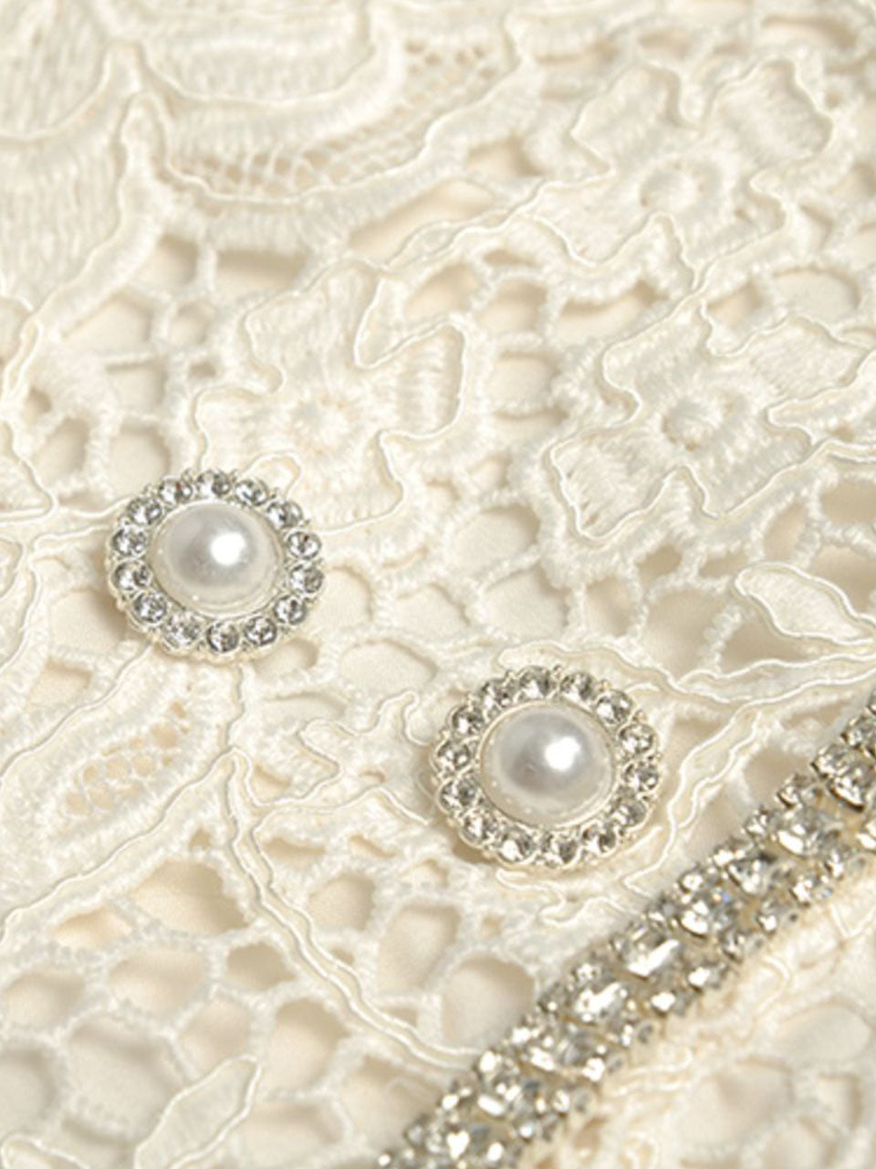 White Sweet Bow Bling Lace 1950s Vintage Wedding Dress
