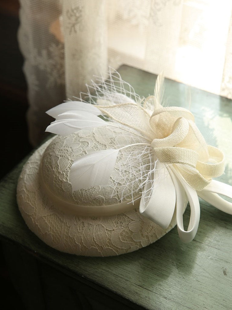Big Bow Tulle Vintage Lace 1950S Hat