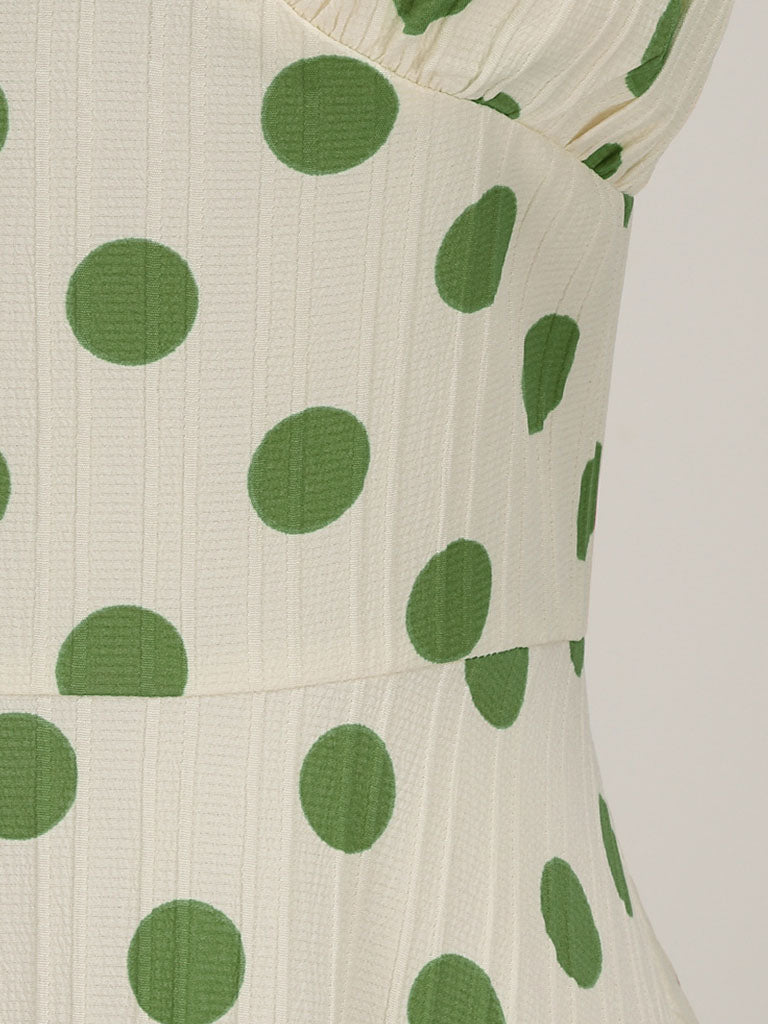 Polka Dots Halter Audrey Hepburn Style 1950S Vintage Dress