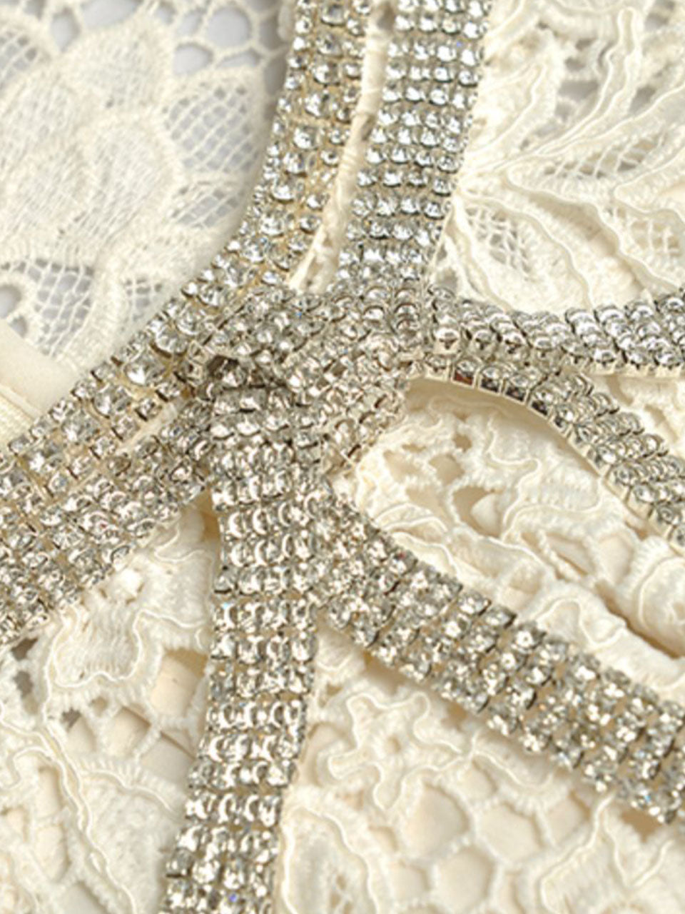White Sweet Bow Bling Lace 1950s Vintage Wedding Dress