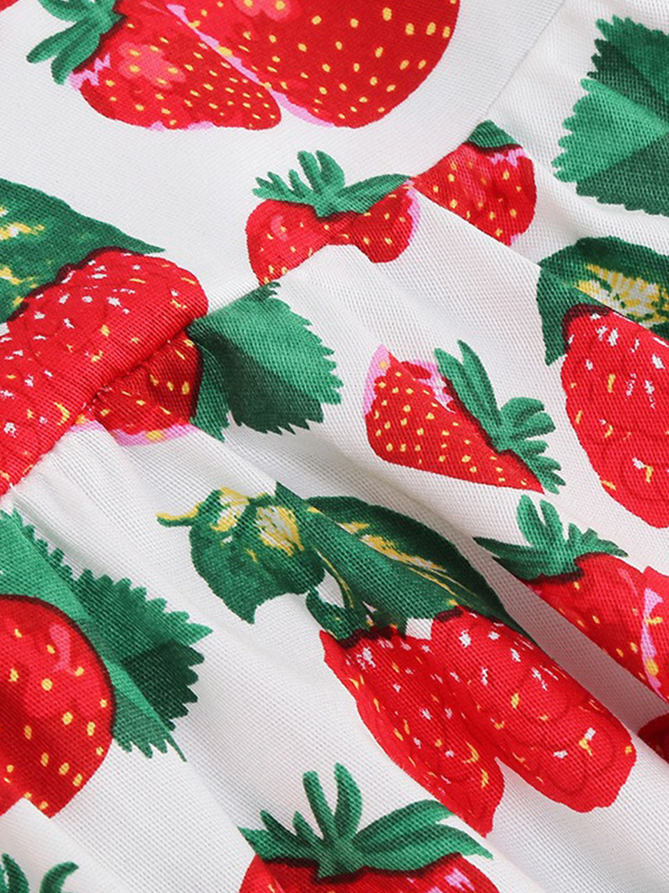 Kids Little Girls' Dress Bow Halter Strawberry Sleeveless Cotton 1950S Vintage Dress