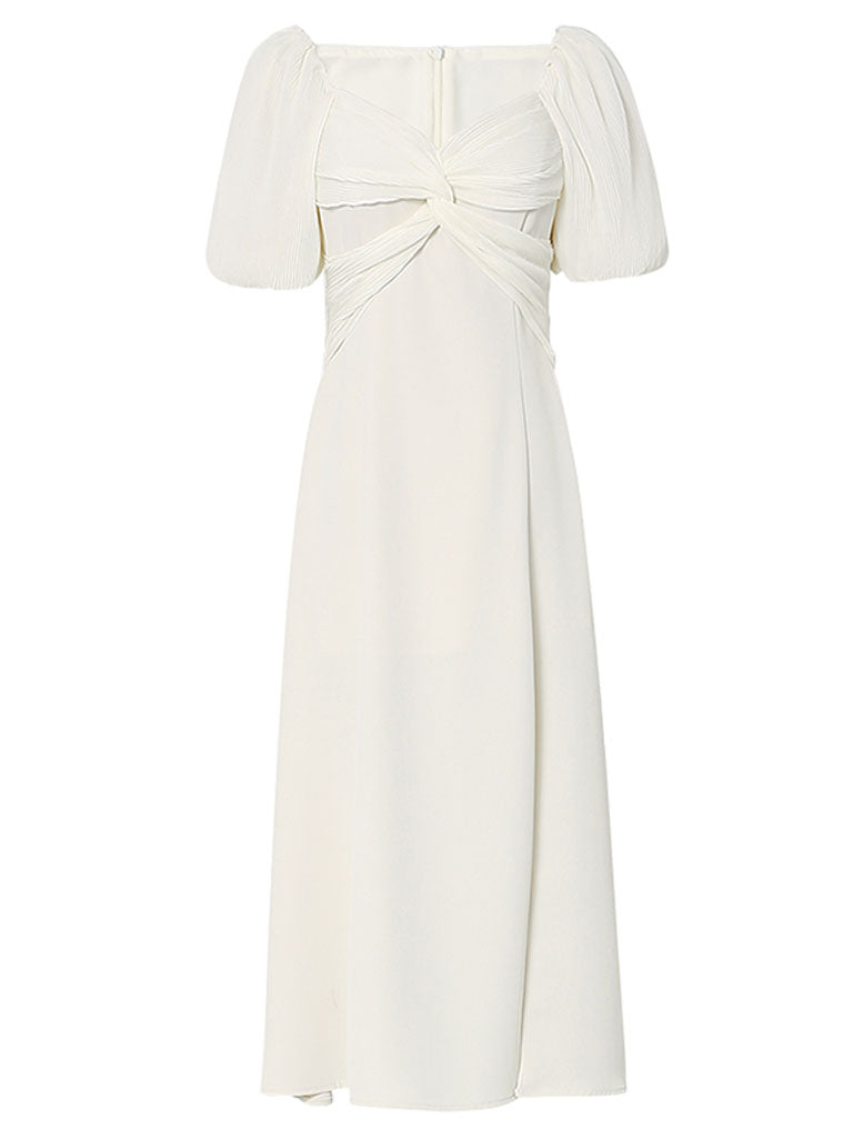 Puff Sleeve Cross Audrey Hepburn Dress SpiltVintage 1950S Dress