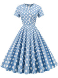 Polka Dots V Neck 1950S Dress