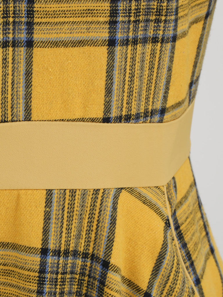 Big BowKnot Plaid 3/4 Sleeve 1950S Vintage Dress
