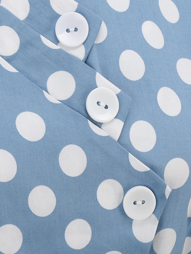Polka Dots V Neck 1950S Dress