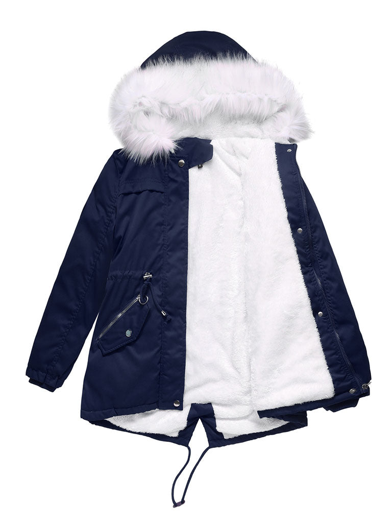 Parker Coat Daily Going Out Fall Winter Casual Waisted Solid Color Cotton Oversized Hoodie Coat