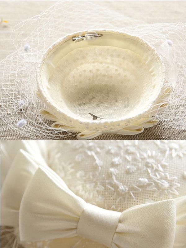 Sweet Bow Lace Tulle Net 1950S Hat