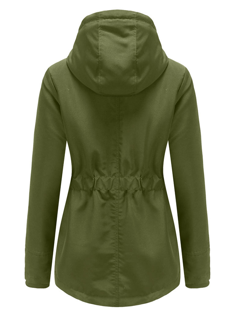 Parker Coat Daily Going Out Fall Winter Casual Waisted Solid Color Oversized Hoodie Coat