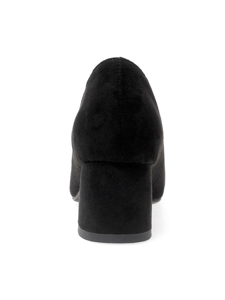 Chunky Heel  Square Toe Suede Vintage Shoes