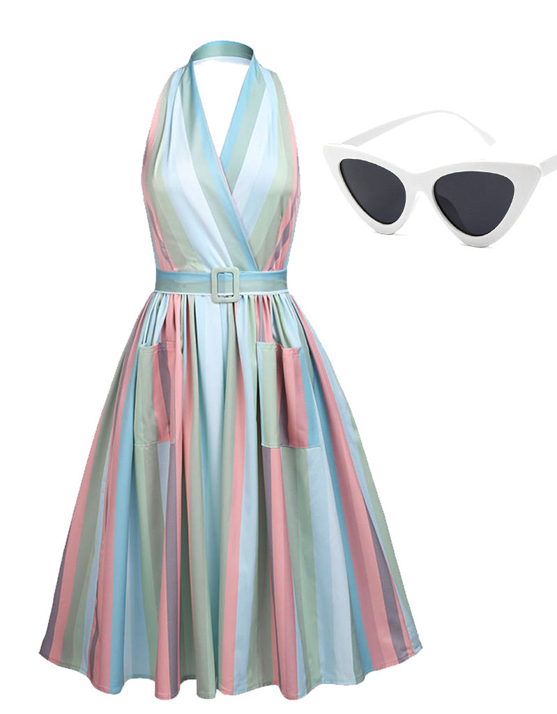 The Marvelous Mrs.Maisel Costume Dress Stripe Vintage Dress Set
