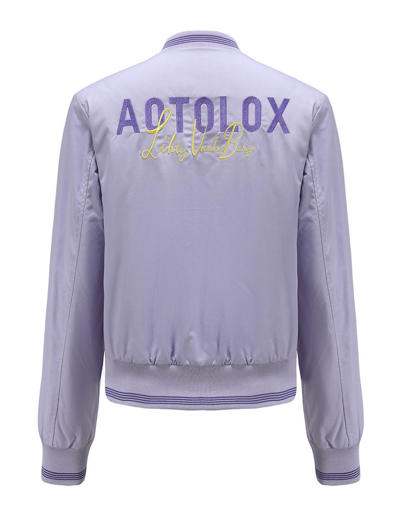 Pilot Style Jacket Street Daily Fall Winter Casual Solid Color Stand Collar Sporty Jacket For Women