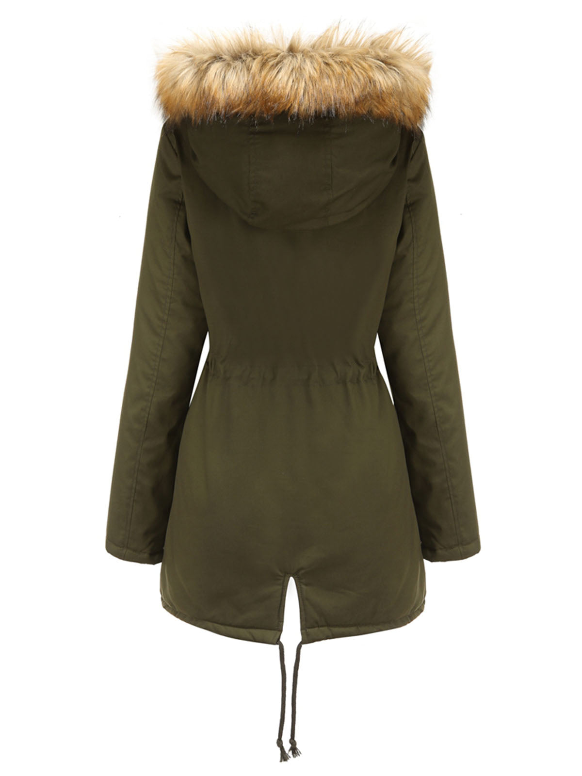 Coat Street Daily Winter Plush Long Coat Solid Color Oversized Fur Warm Coat
