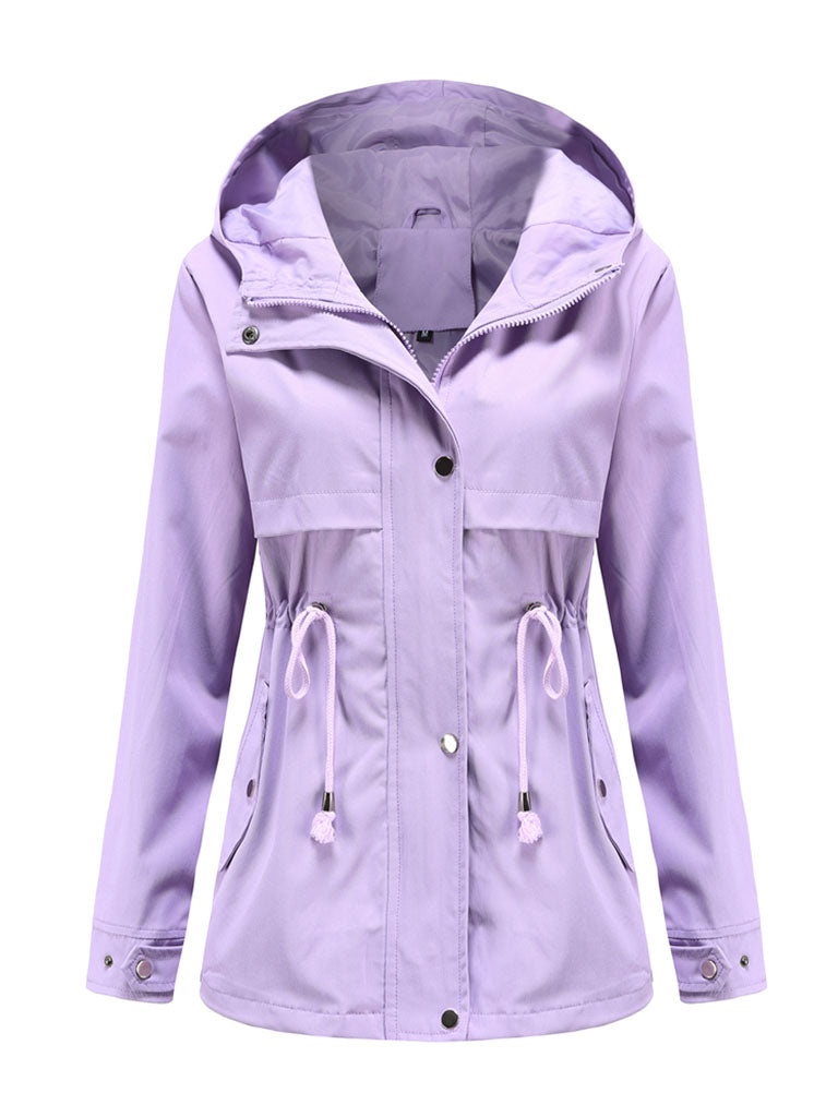 Jacket Daily Going Out Fall Winter Casual Waisted Solid Color Hoodie Sporty Jacket