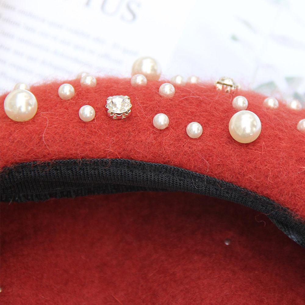 Pearl French Artist Wool Felt Beret Hat Cap