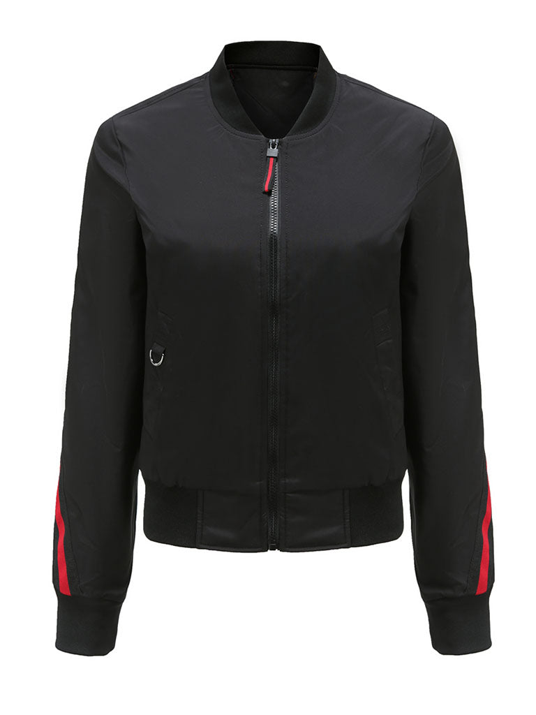 Pilot Style Jacket Street Daily Fall Winter Casual Solid Color Stand Collar Sporty Jacket