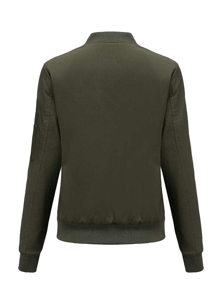 Jacket Street Daily Fall Winter Casual Solid Color Stand Collar Jacket