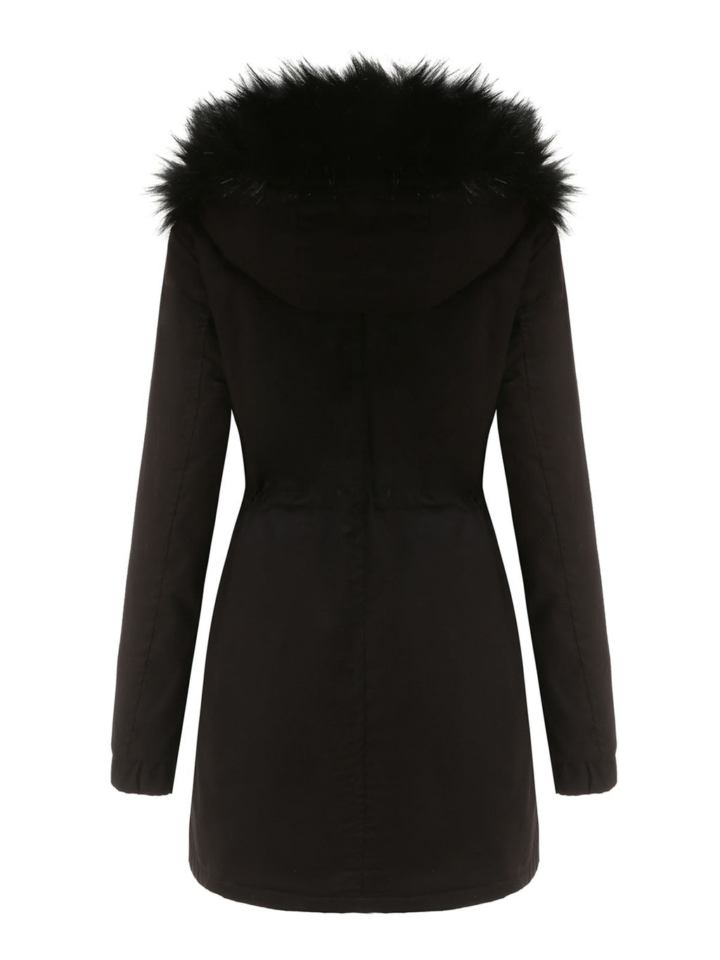 Parka Coat Street Plush Winter Hoodie Coat Solid Color Oversized Fur Warm Coat