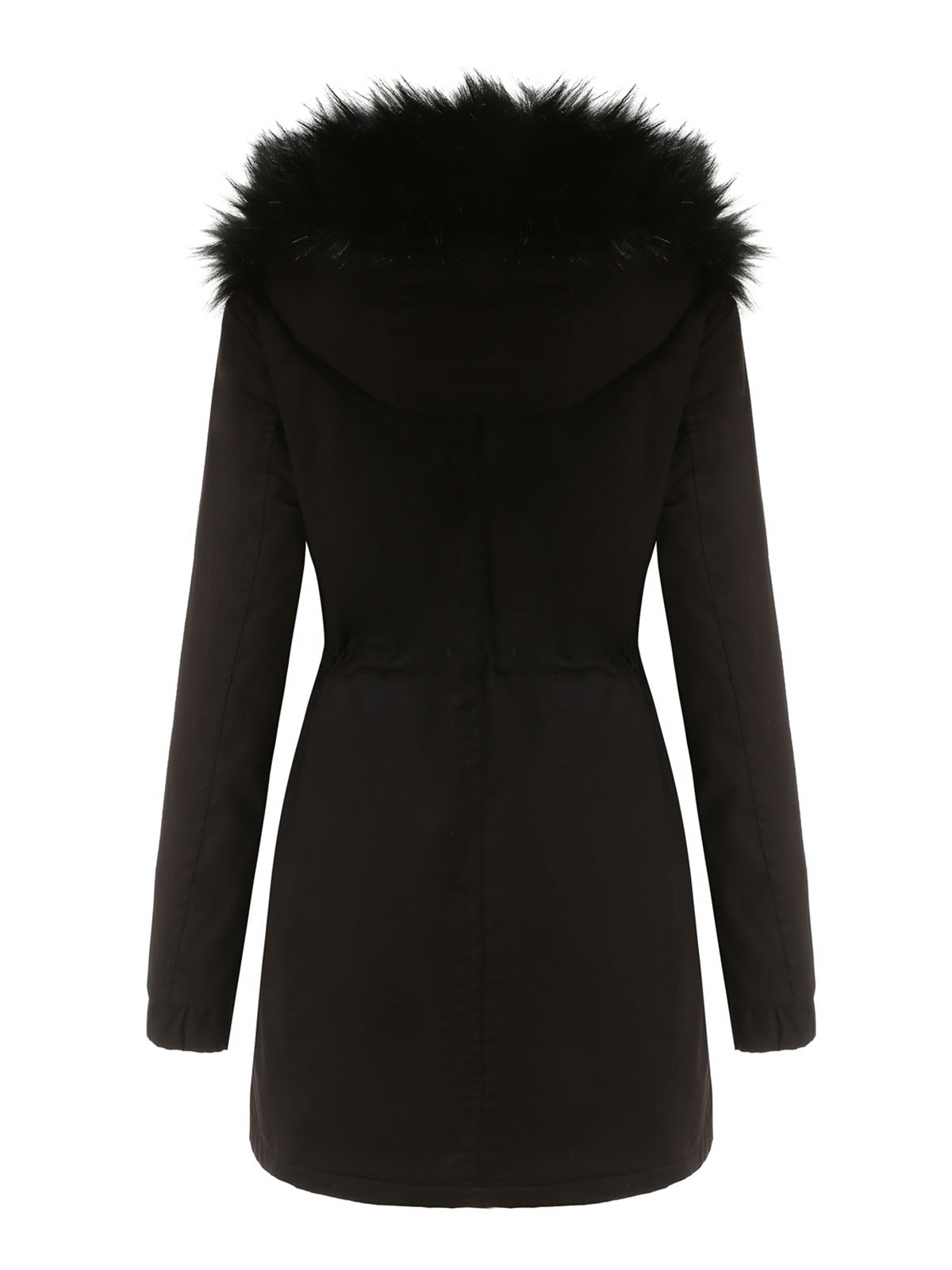 Parka Coat Street Plush Winter Hoodie Coat Solid Color Oversized Fur Warm Coat