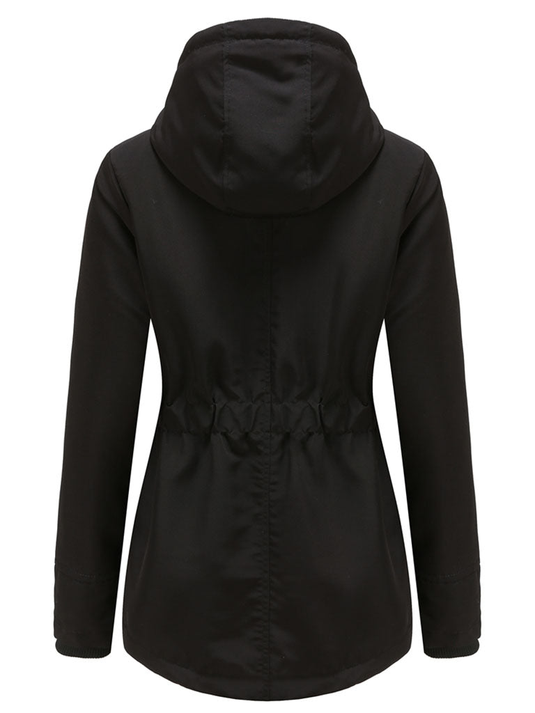 Parker Coat Daily Going Out Fall Winter Casual Waisted Solid Color Oversized Hoodie Coat