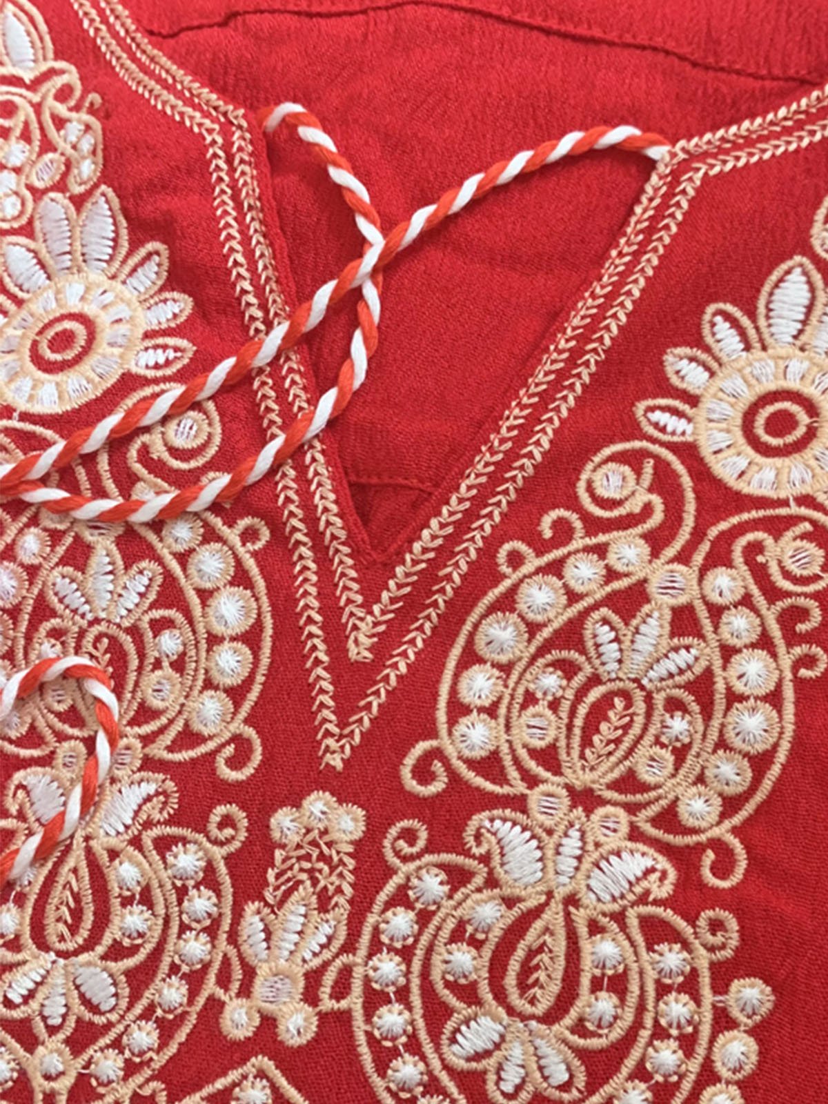 Jolly Vintage 2 Pieces Bohemian Hooded Embroidered Floral 3/4 Sleeve Boho Dress