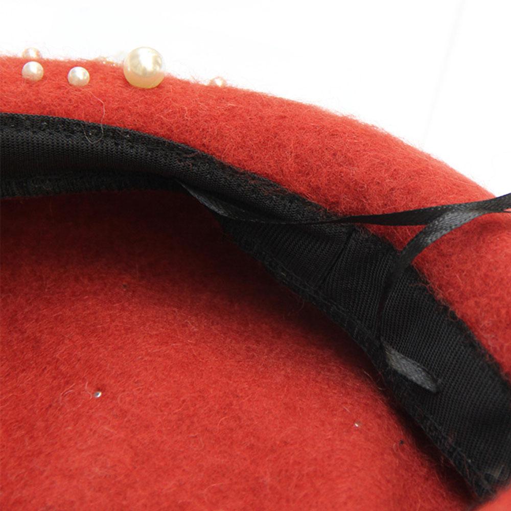 Pearl French Artist Wool Felt Beret Hat Cap